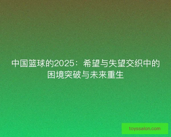 中国篮球的2025：希望与失望交织中的困境突破与未来重生